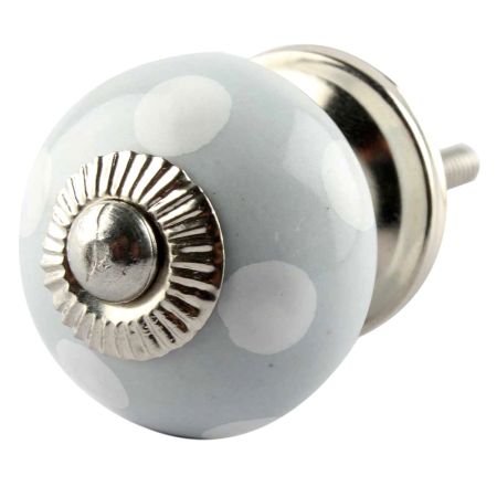 Light Grey Dotted Small Ceramic Drawer Knobs Online